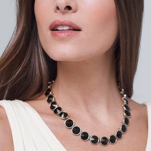 NWT! White House Black Market Black Stone Station Necklace